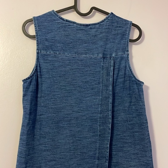 J. Jill Pure Jill Indigo Mini Shift Dress Denim Look Asymmetrical Back size S - Picture 11 of 16